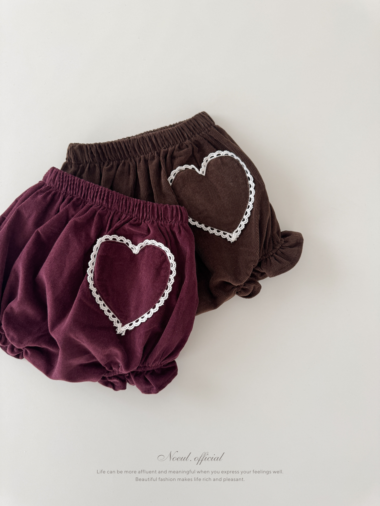 Heart corduroy frill bloomer