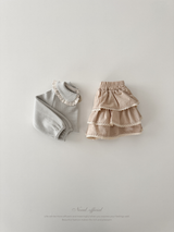 Stripe lace collar tops