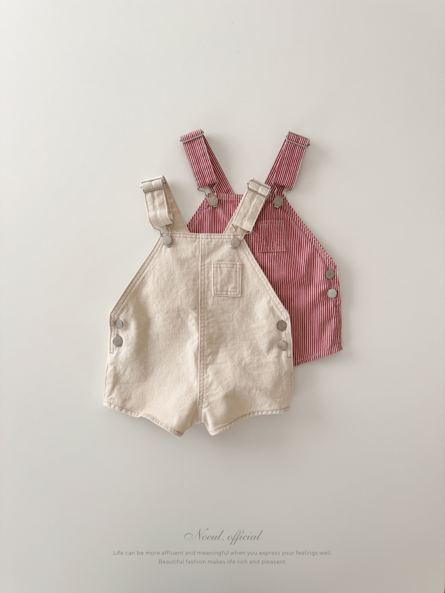 Cotton berry short overalls