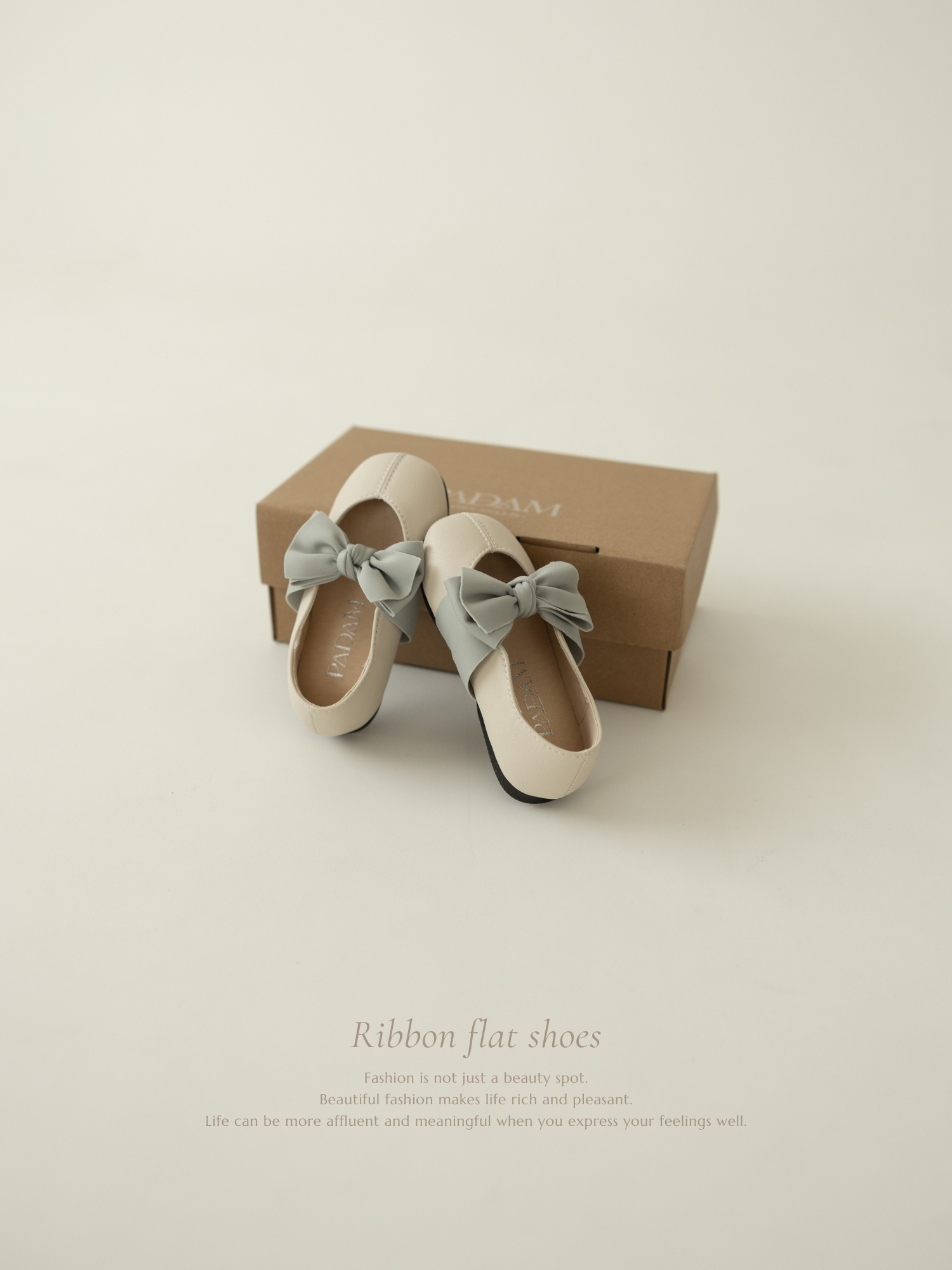 Ribbon flat shoes - Frozen yogurt -