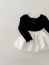 Heart button cross tee