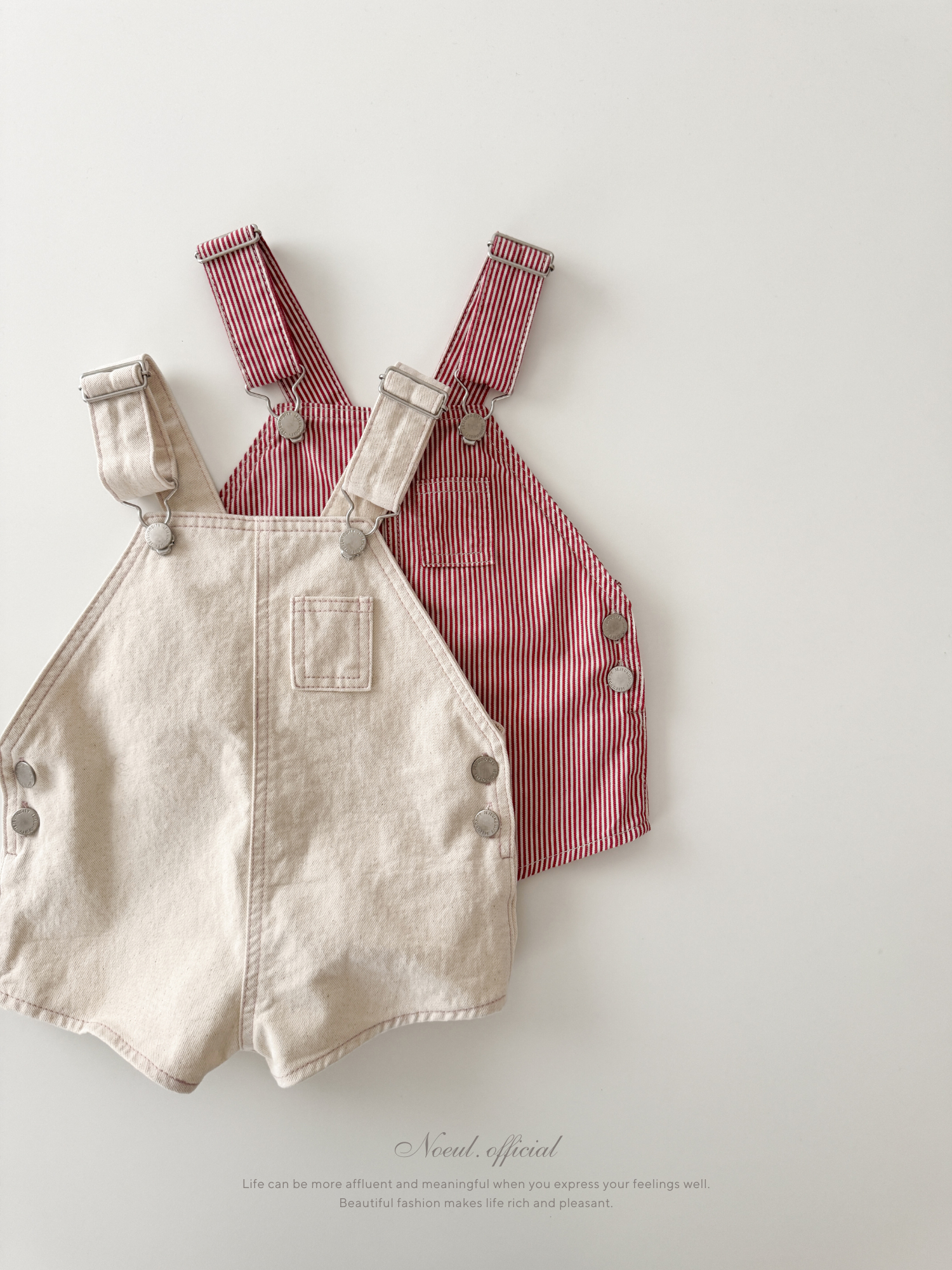 Cotton berry short overalls