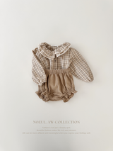 Petit check frill blouse