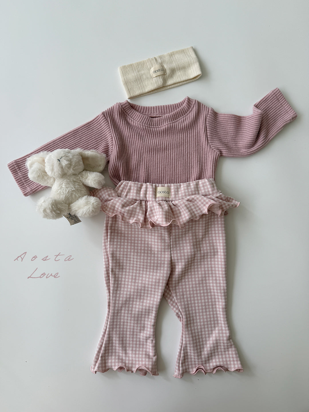 ［Aosta］Kiki Frill Check Pants