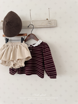 Puel stripe collar blouse