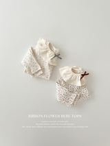 Ribbon flower bebe tops