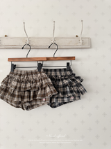 Roman check cancan pants
