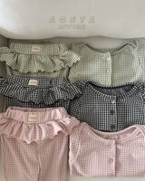 ［Aosta］Kiki Frill Check Pants