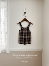 Noirjette check salopette pants