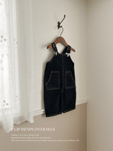 Clip denim overalls