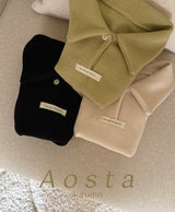 ［Aosta］Mulmul Collar Tee