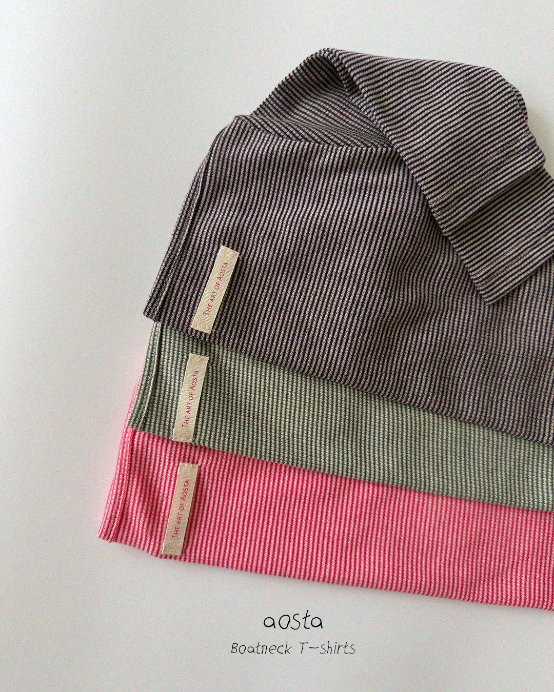 ［Aosta］Boat Neck Tee