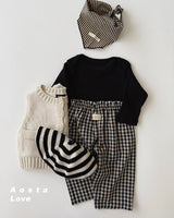 ［Aosta］Caramel Check Pants