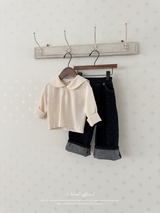 Dot denim pants