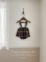 Noirjette check bloomer skirt