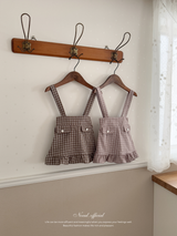 Daisy check suspender skirt