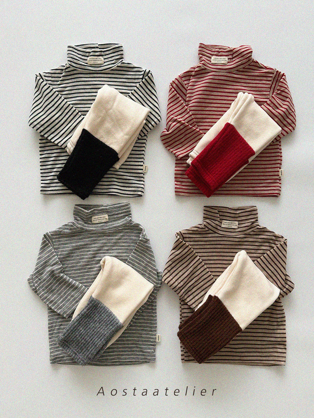 ［Aosta］Wool turtleneck tee