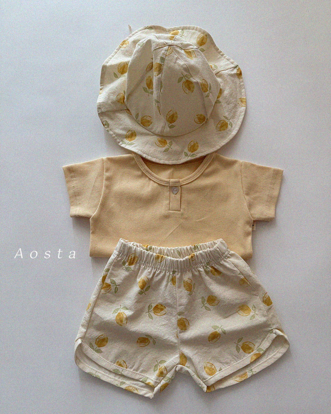 ［Aosta］Heart button tee