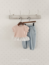 Peach stripe shasha tee