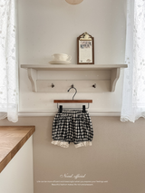 Check lace balloon pants