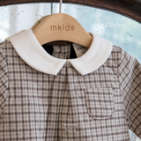 ［mkids］Billy check collar rompers