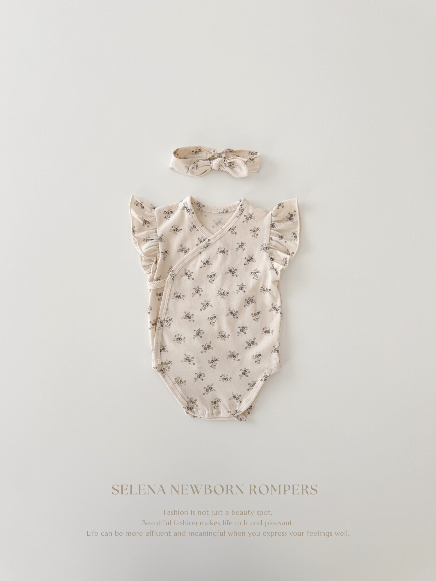 Selena newborn rompers