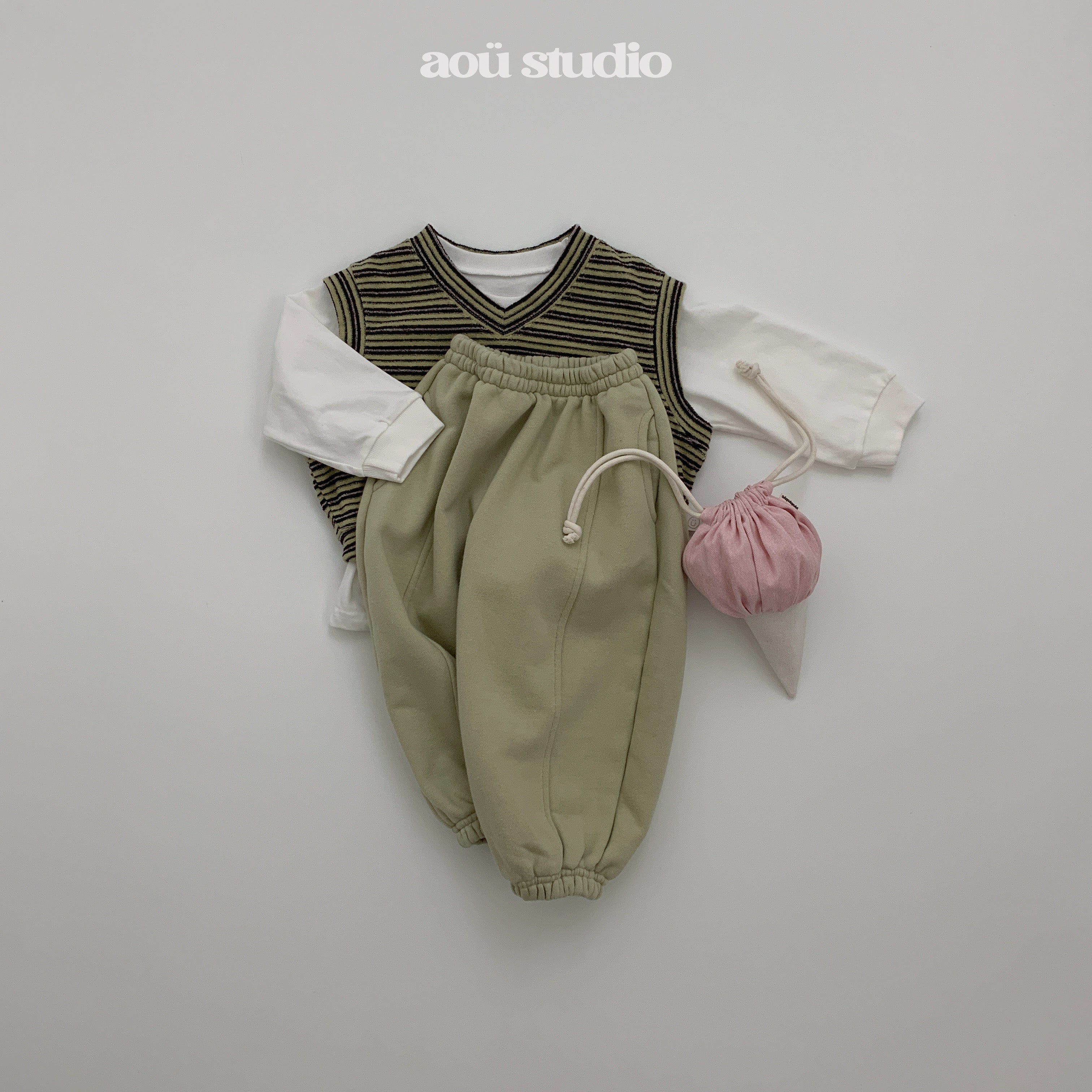 ［aou studio］Kiko stripe vest