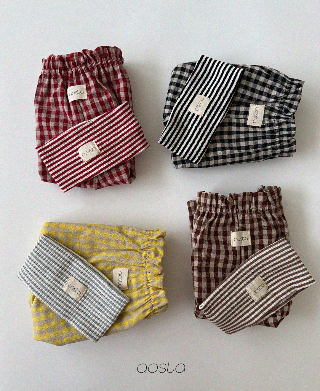 ［Aosta］Caramel Check Pants