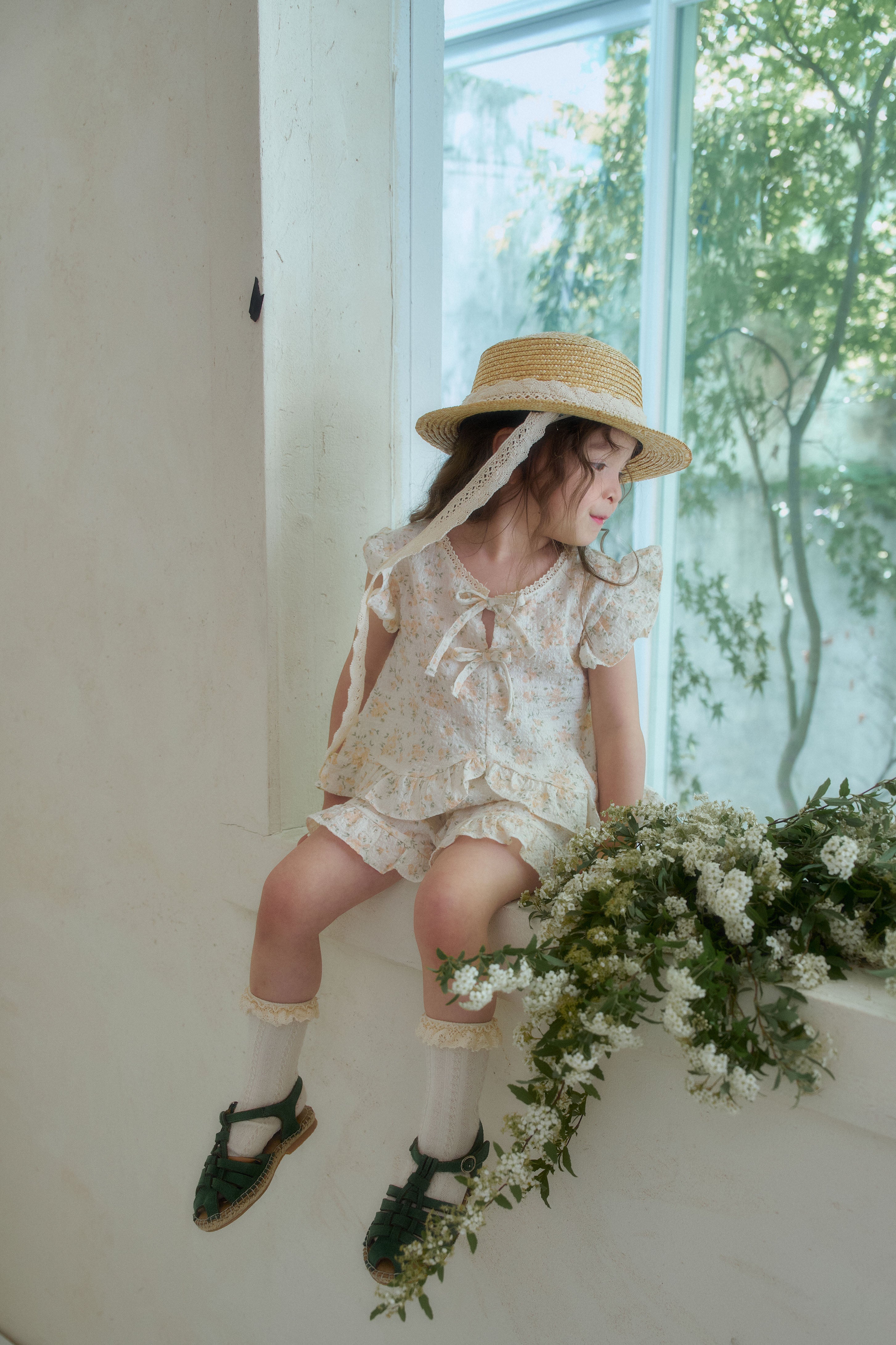 ［momo ann］Lilly flower frill set