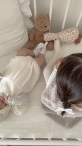 Soft puff knit rompers