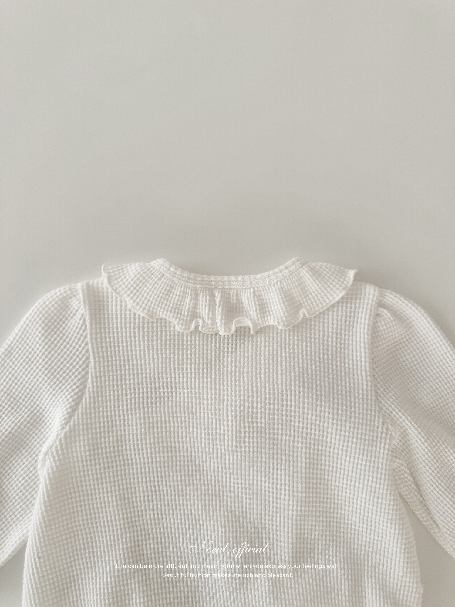 Waffle frill wrap newborn rompers