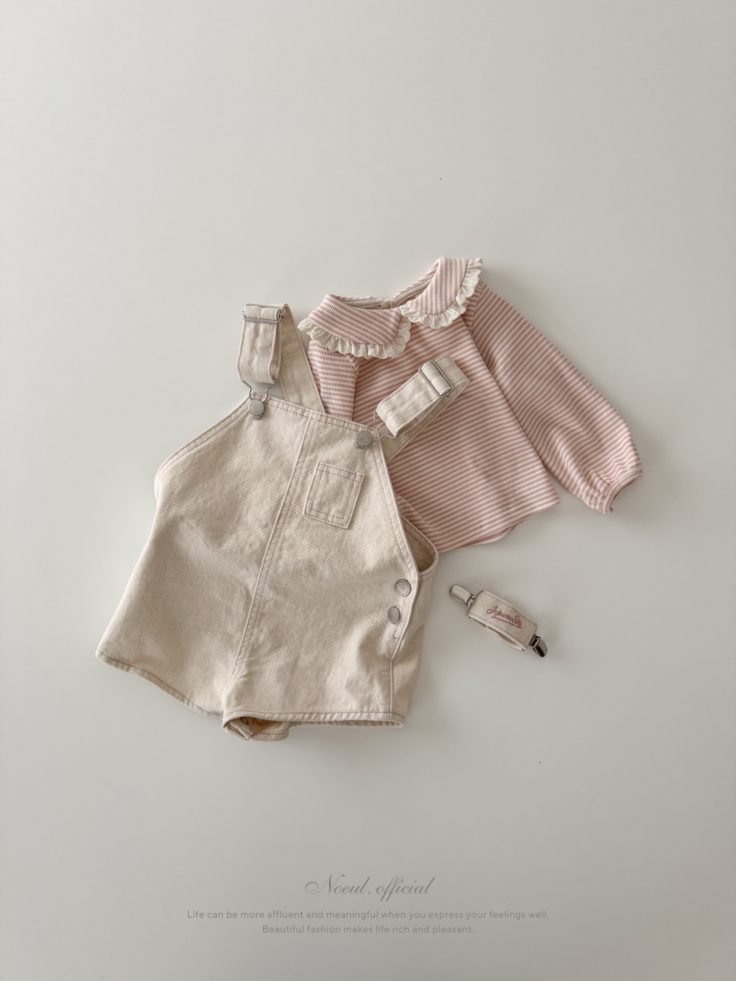 Cotton berry short overalls