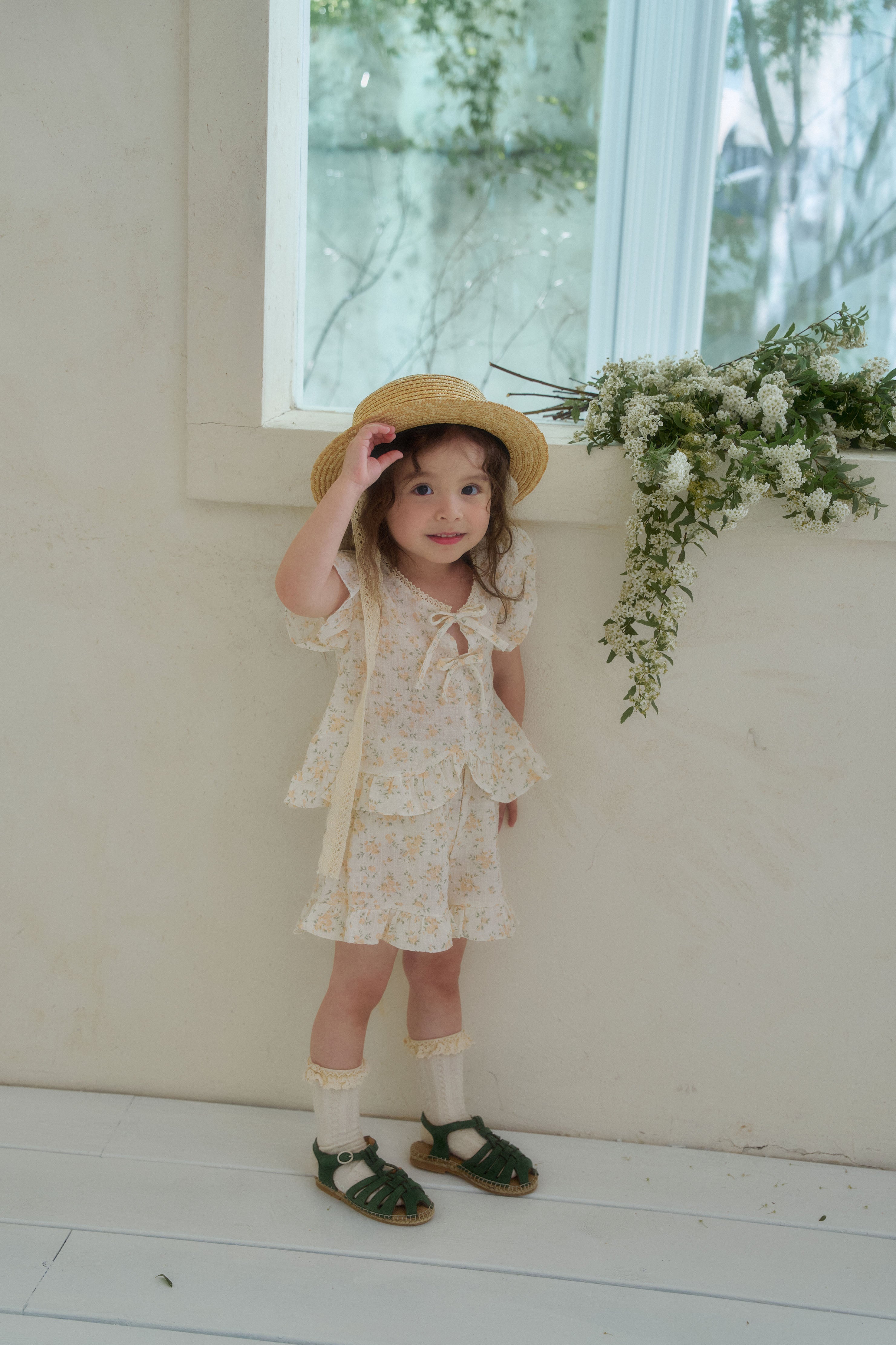 ［momo ann］Lilly flower frill set