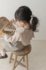 Mini check suspender pants