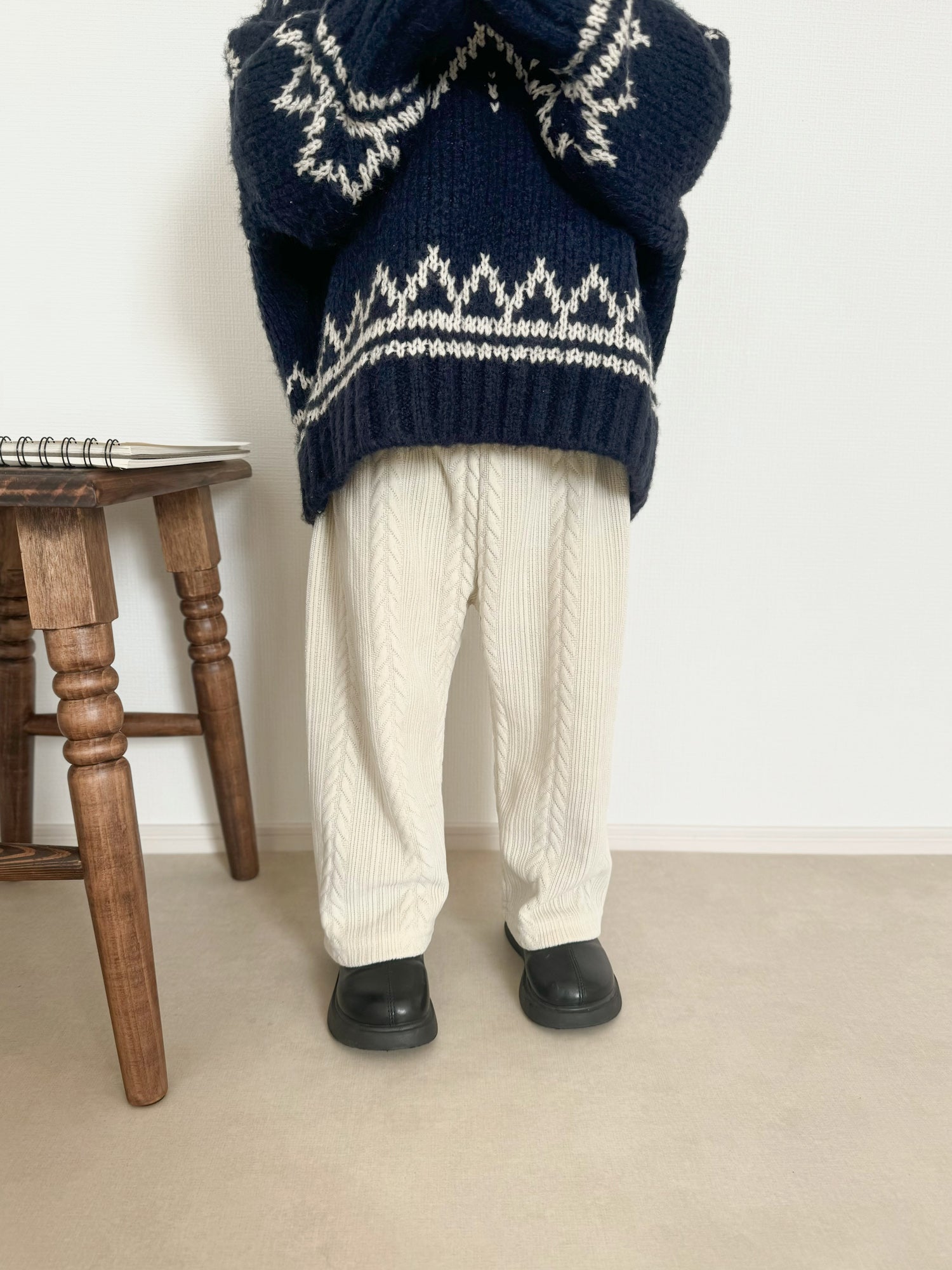 Knit cable pants