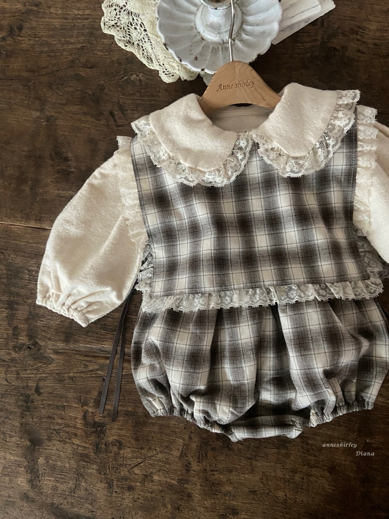 ［Anne shirley］Jaine rompers (check)