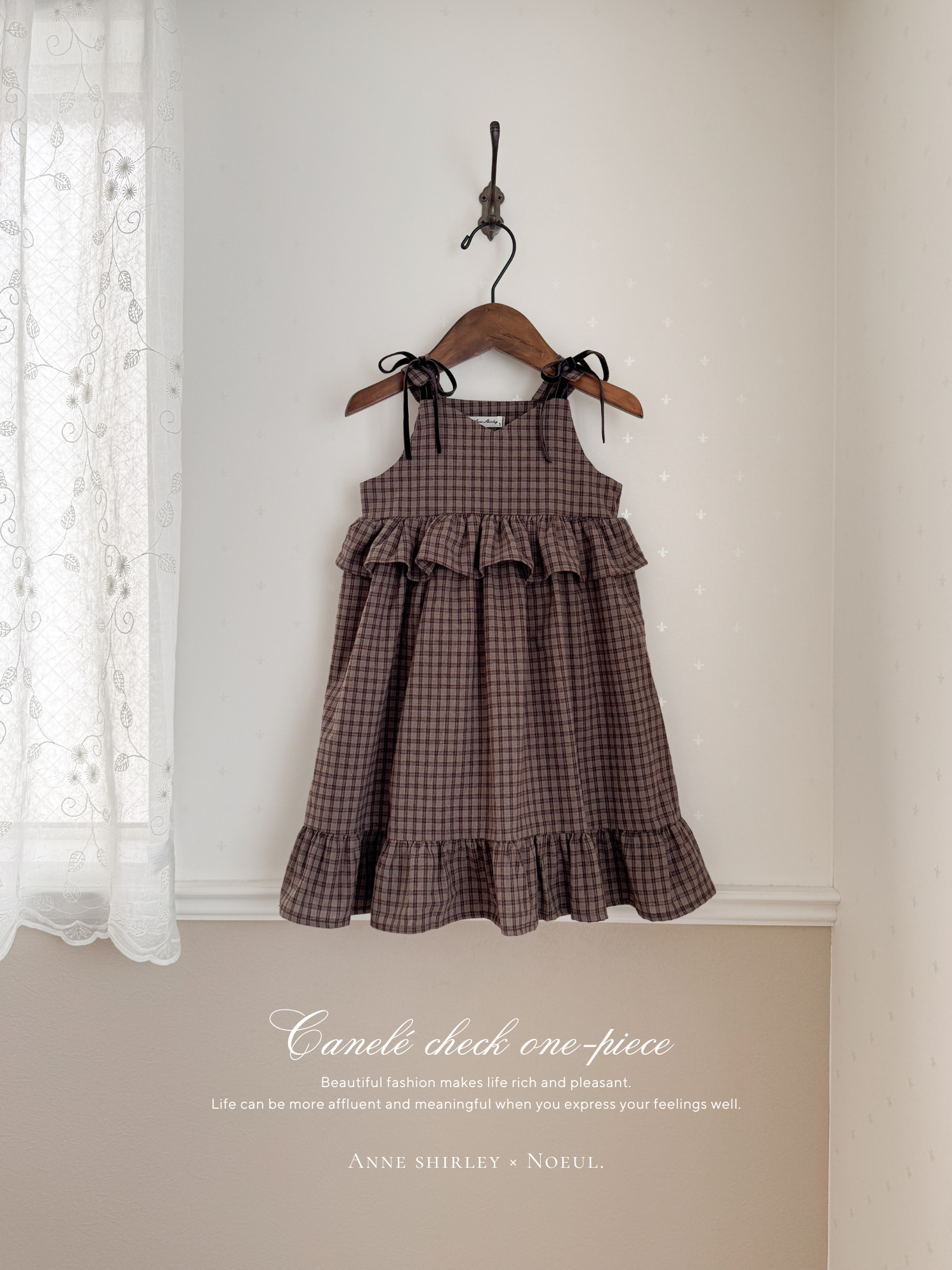 ［Anne shirley × Noeul.］Canelé check one-piece