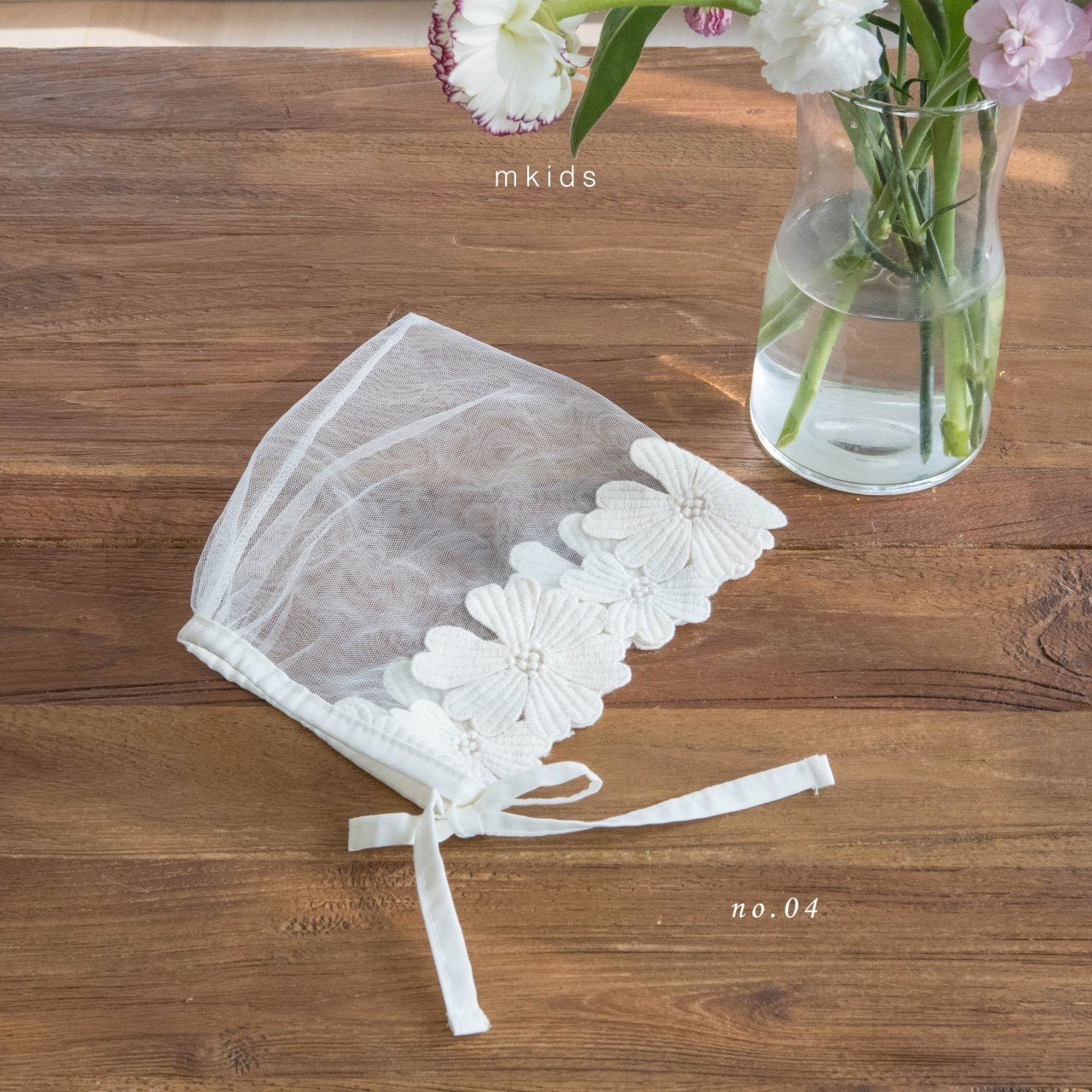 ［mkids］Chocolate lace bonnet