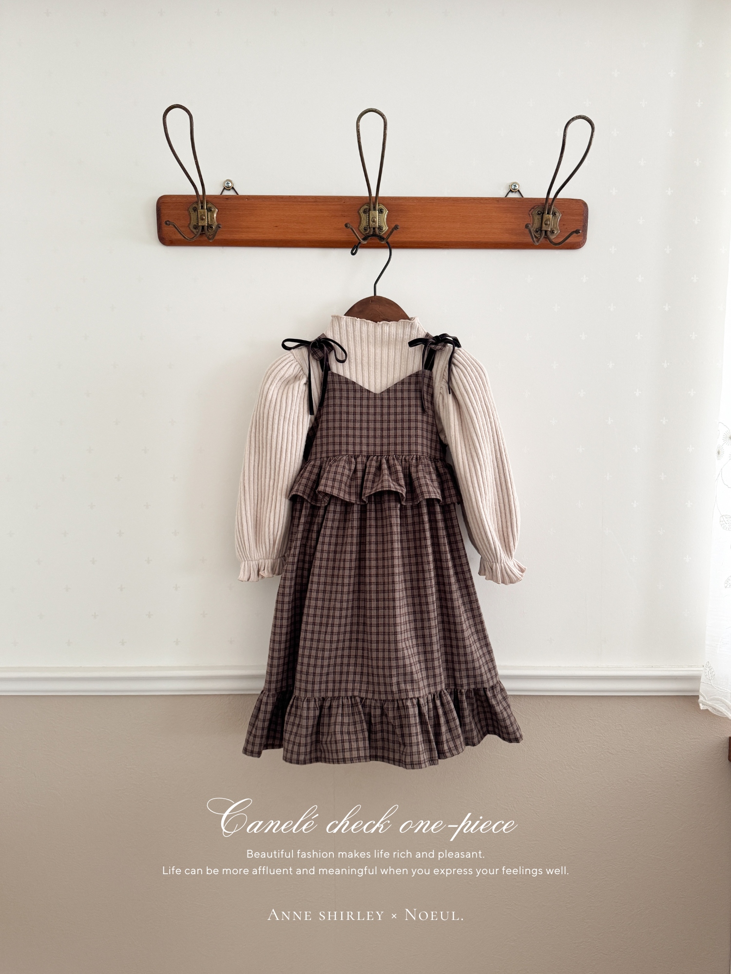 ［Anne shirley × Noeul.］Canelé check one-piece