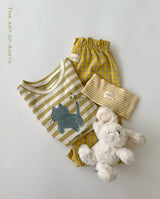 ［Aosta］Meow Stripe Tee