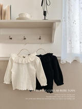 Ruffle collar bebe tops