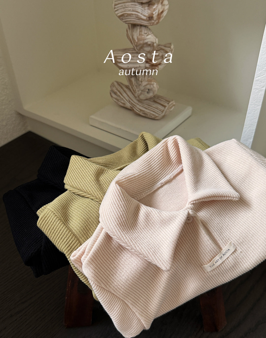 ［Aosta］Mulmul Collar Tee