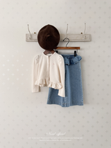 Frill denim pants