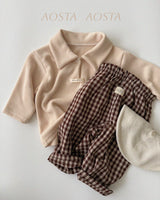 ［Aosta］Caramel Check Pants