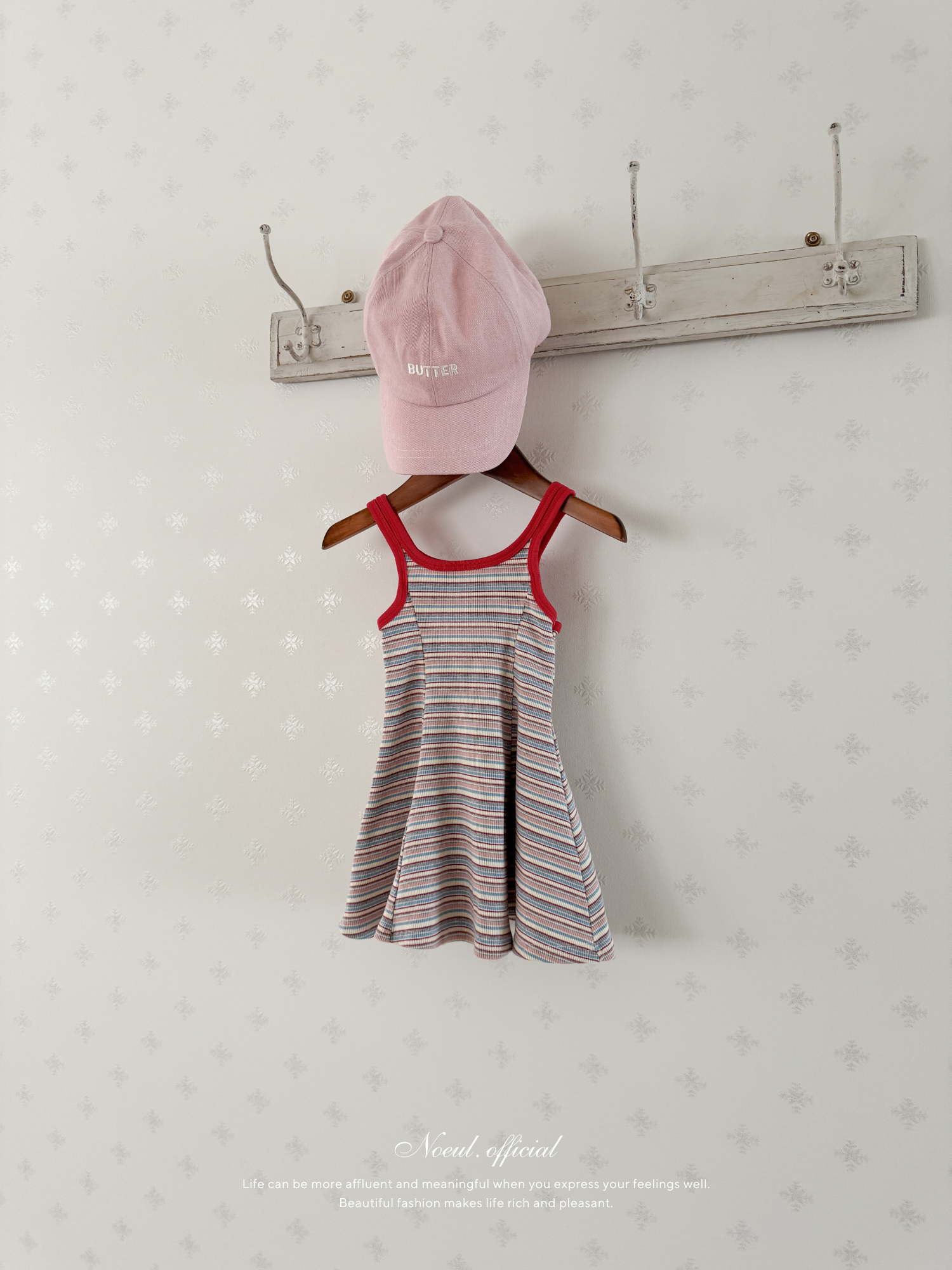 Double strap stripe flare one-piece