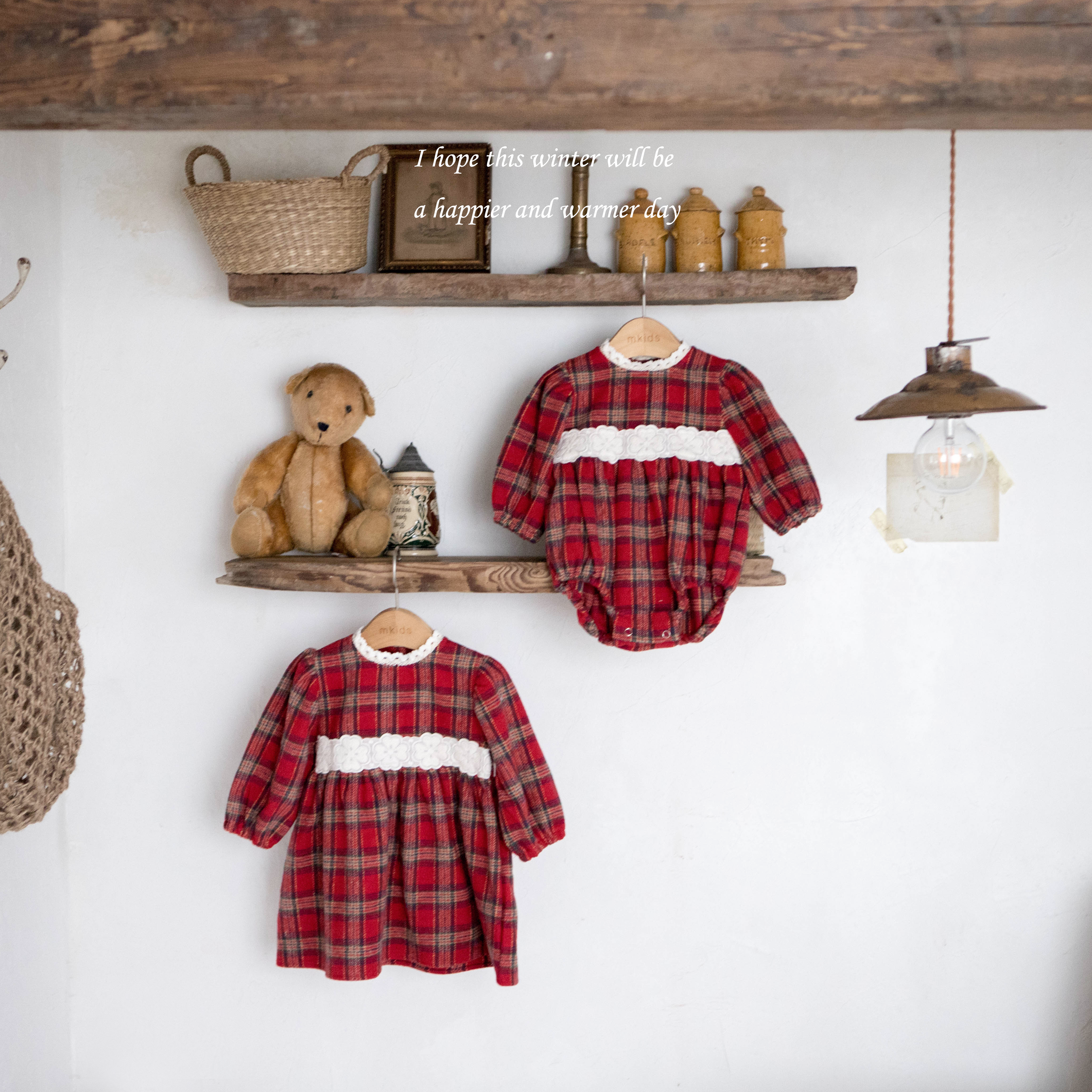 ［mkids］Holly check one-piece