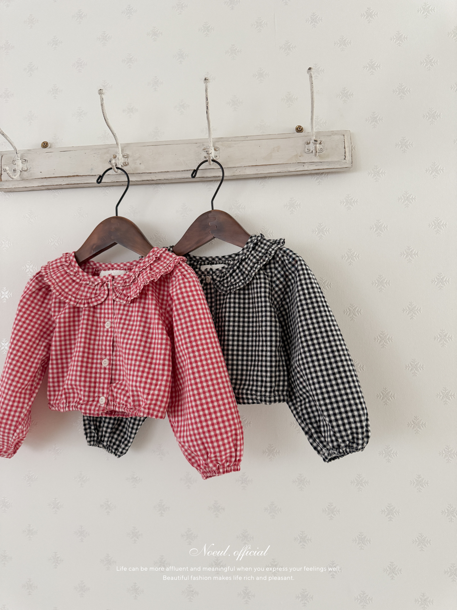 Bell check blouse
