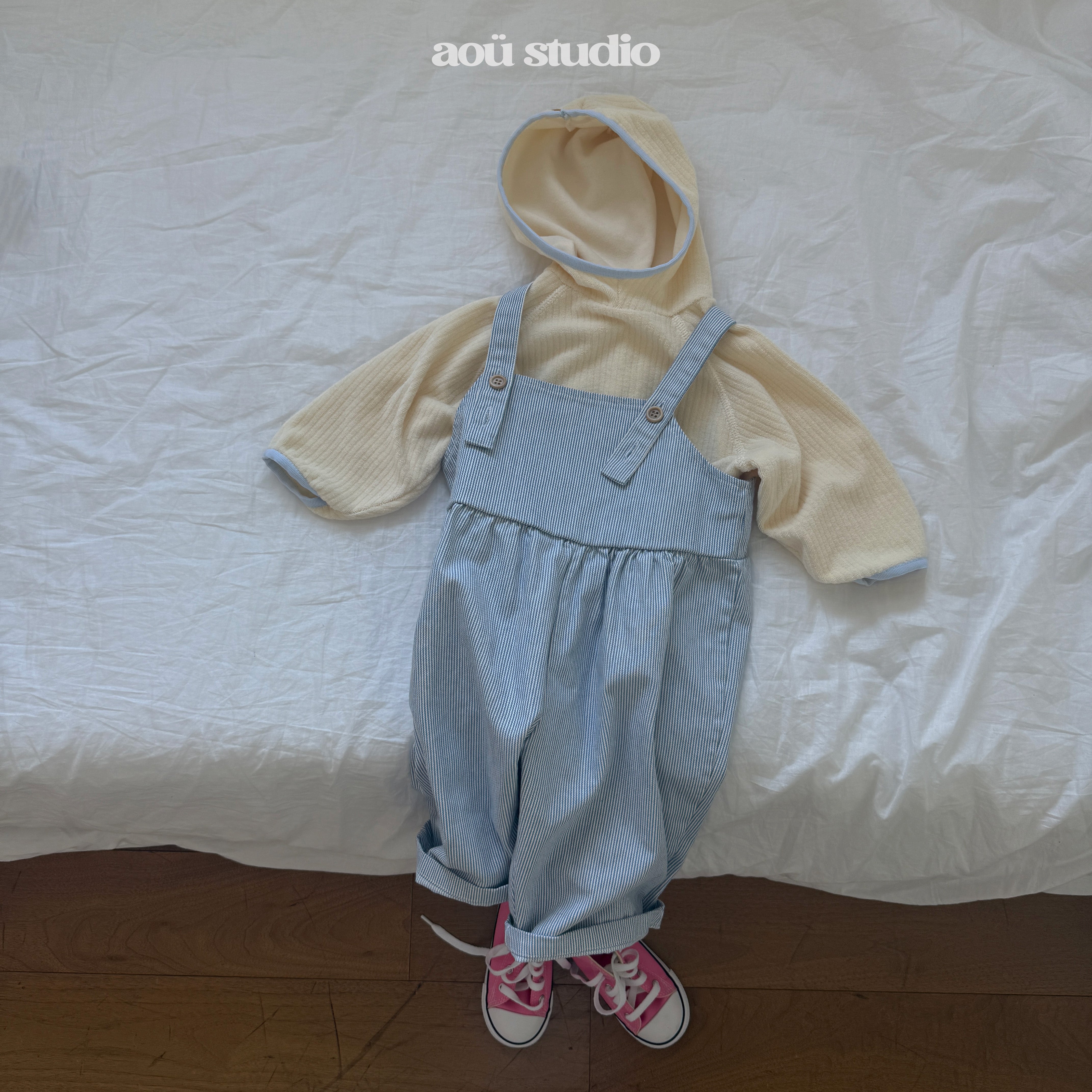 ［aou studio］Easy bi-color hoodie