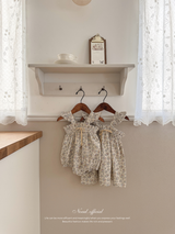 Garden frill ribbon rompers