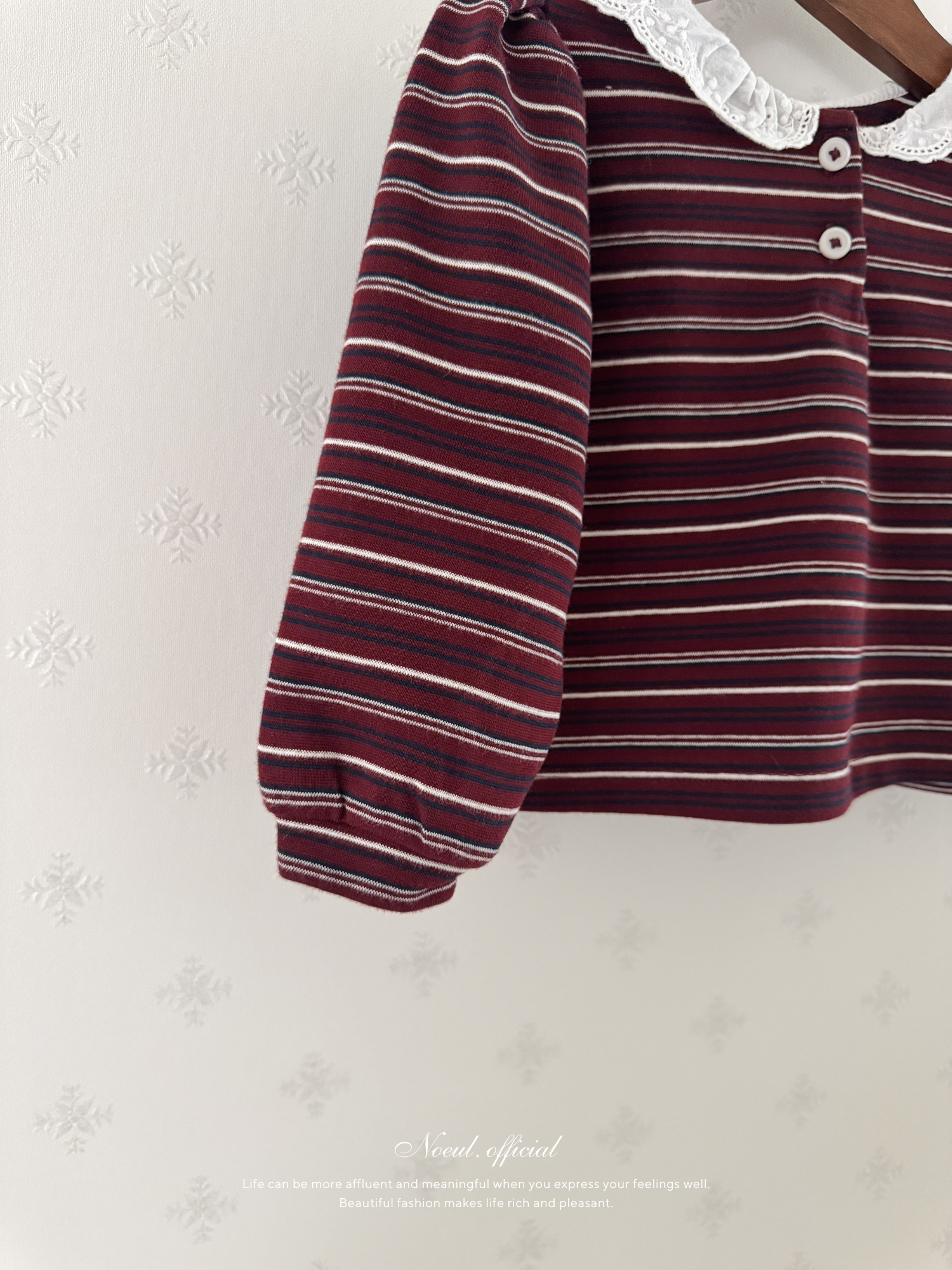 Puel stripe collar blouse